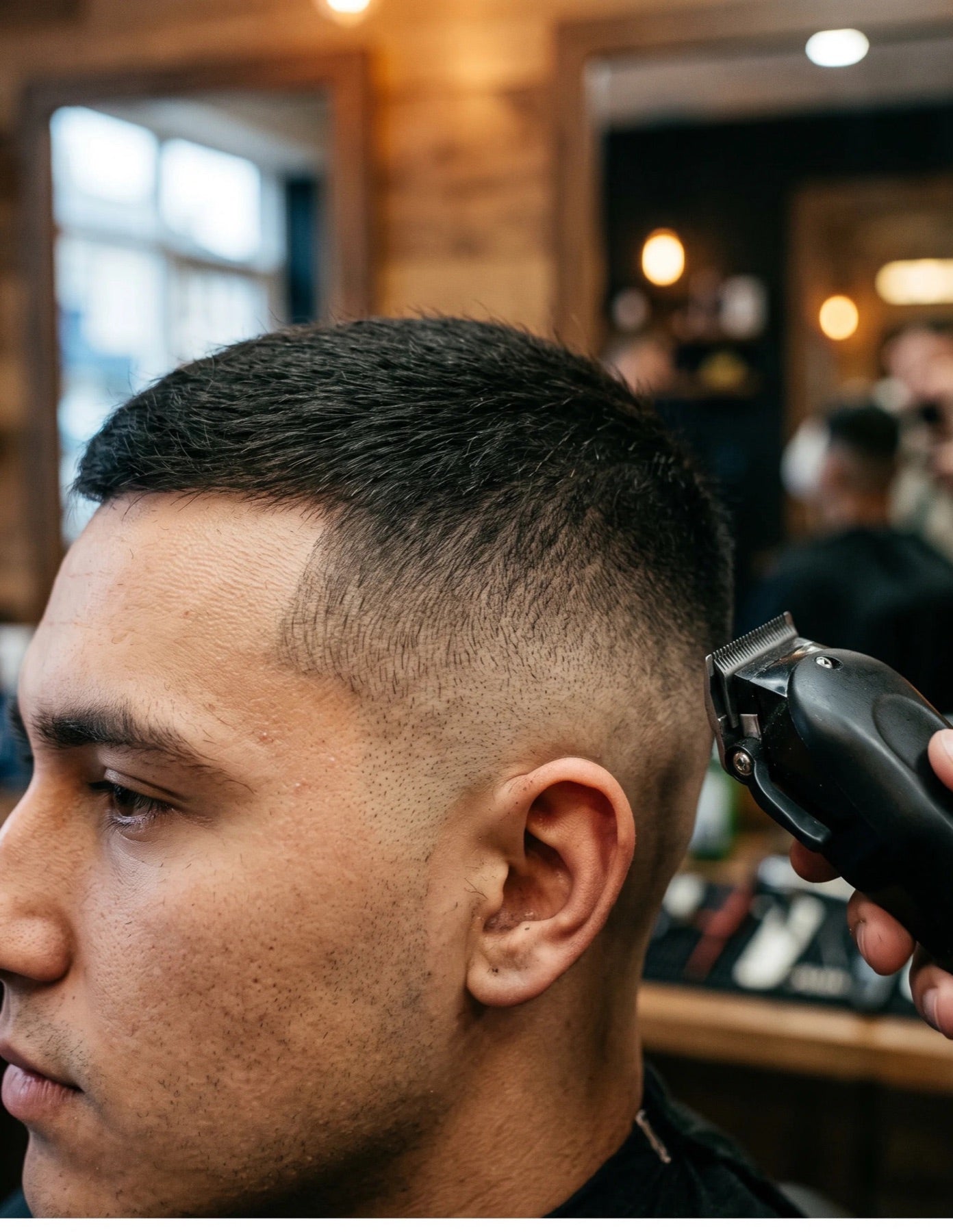 Skin fade close-up